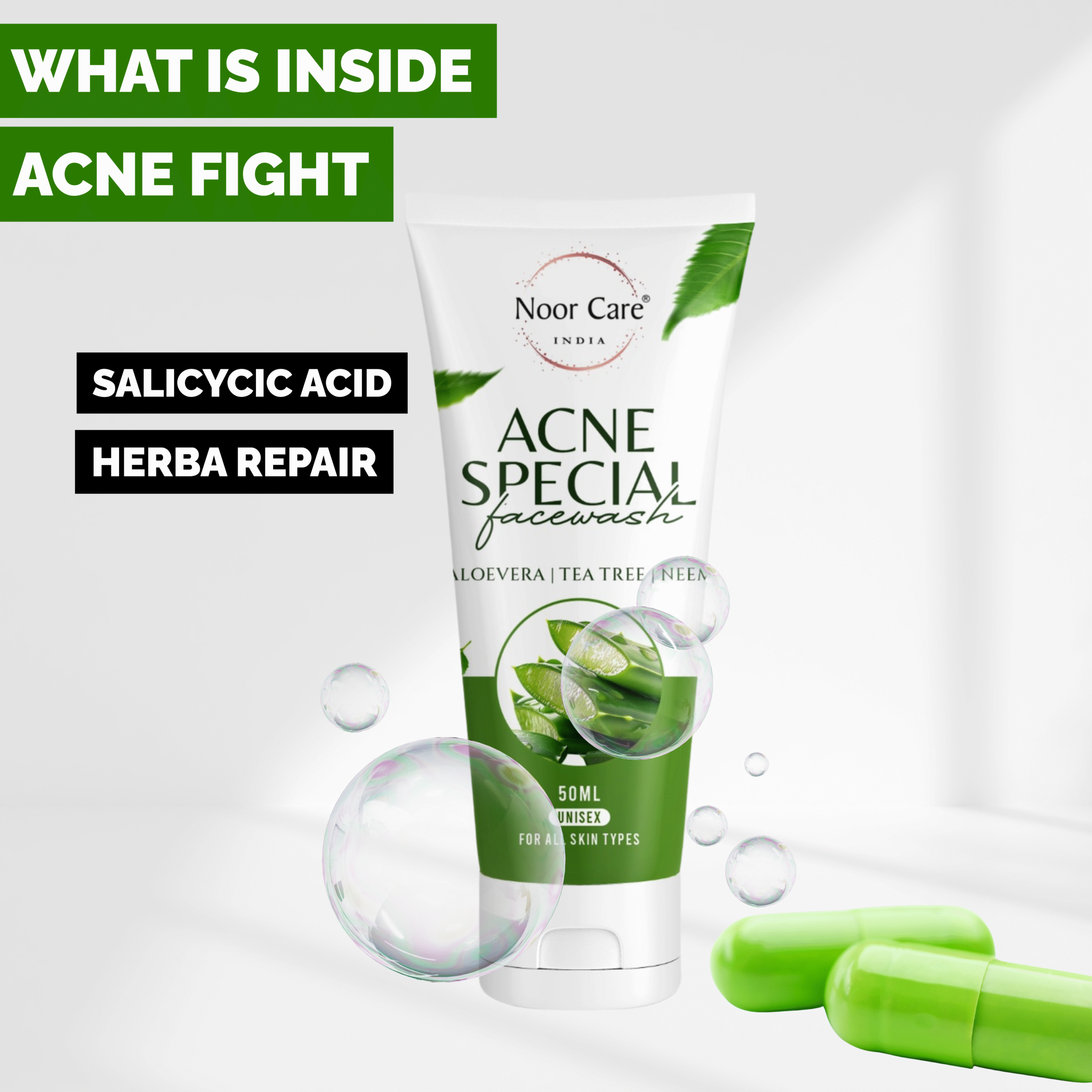 Grey and Green Natural Beauty Skin Care Product Features Instagram Post (4) Acne Special Facewash